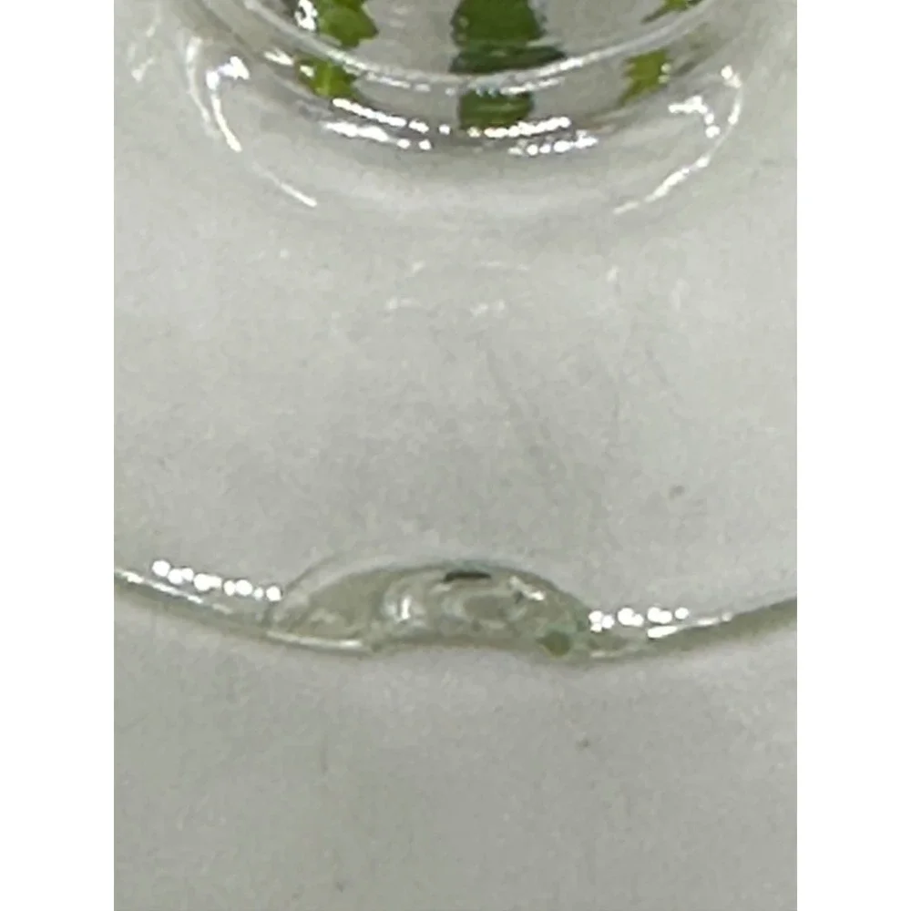 VTG Japan Glass Cordial Set Green Mid Century Modern Cylinder Stemware 6pc Set